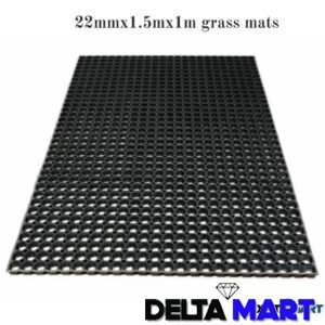 22mm rubber grass mat – full view of heavy-duty recycled rubber mat
