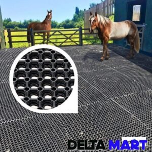 Rubber grass mat installed under playground equipment for safety