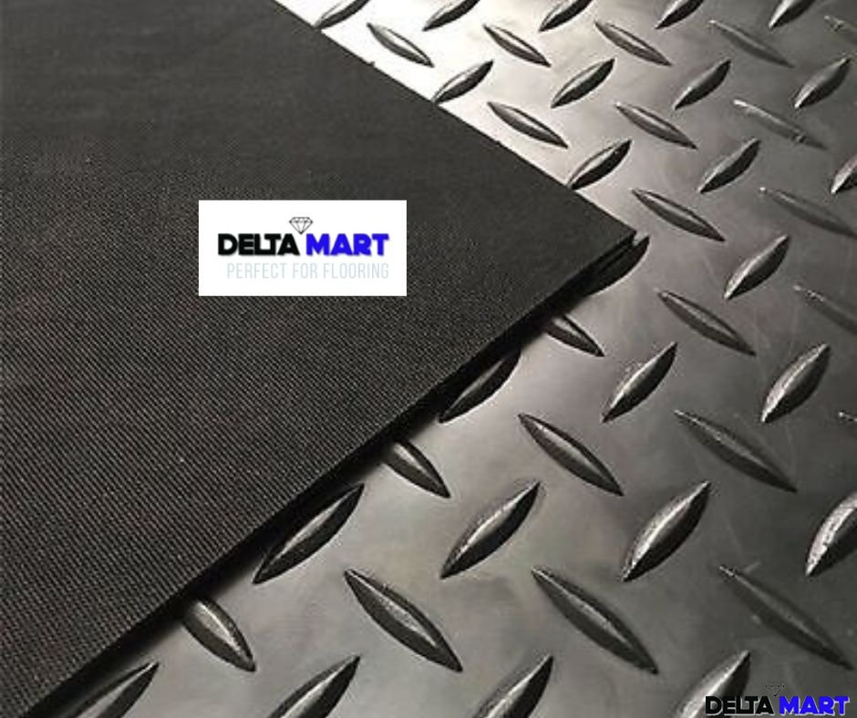 Diamond plate rubber flooring 1.2m wide