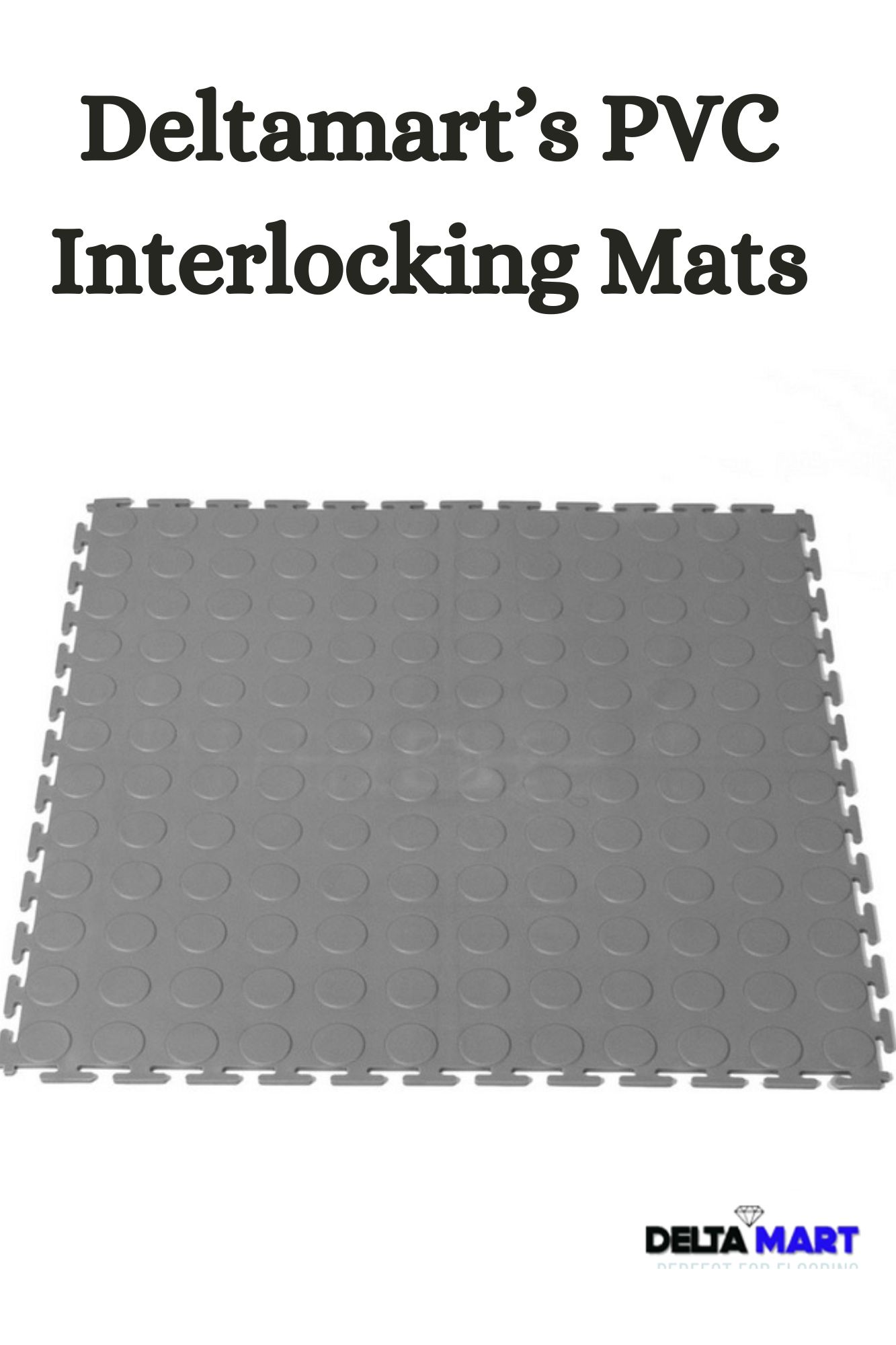 Grey Interlocking PVC Floor Tiles 460mm x 460mm x 5mm