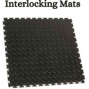 Black Interlocking PVC Floor Tiles 460mm x 460mm x 5mm