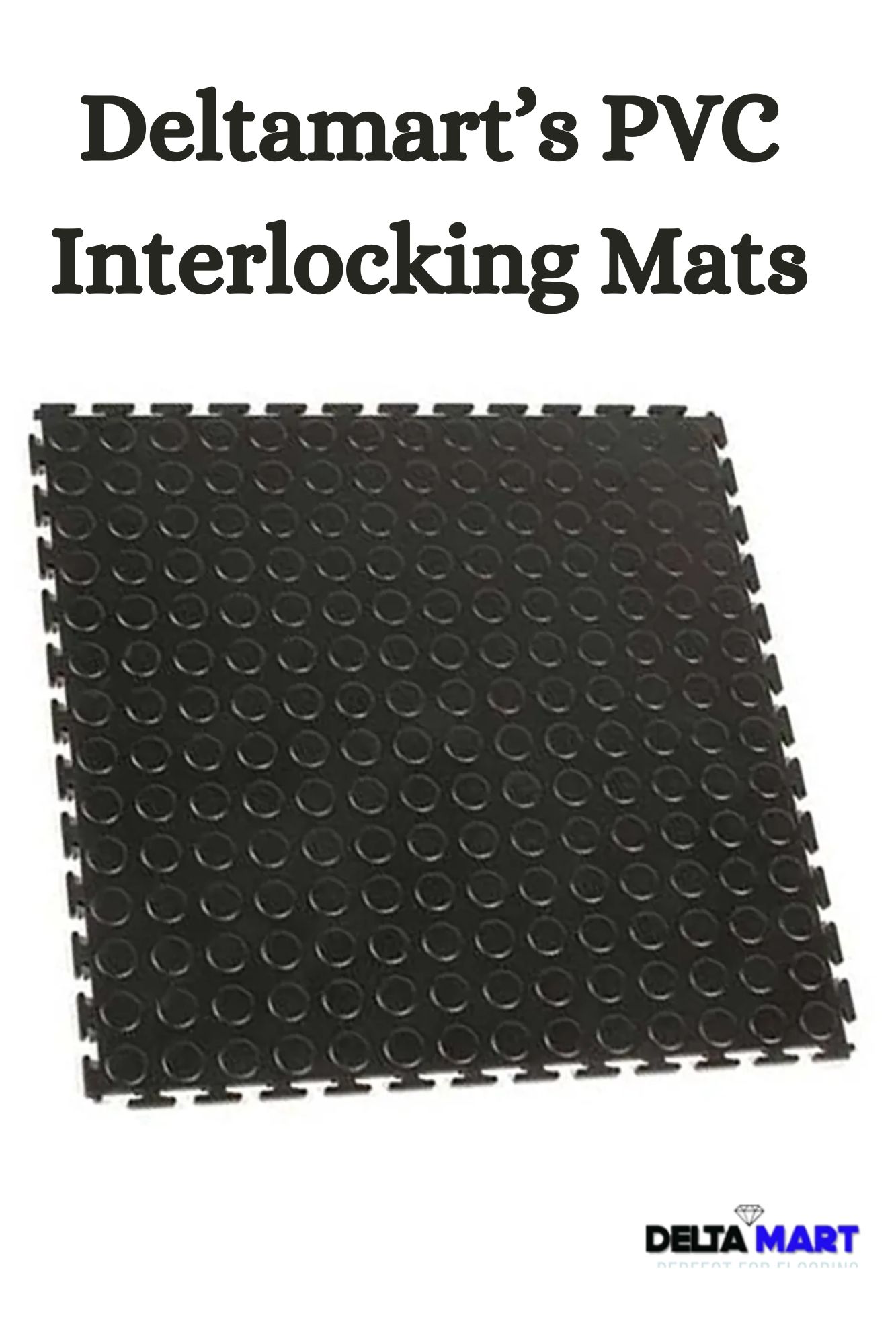 Black Interlocking PVC Floor Tiles 460mm x 460mm x 5mm