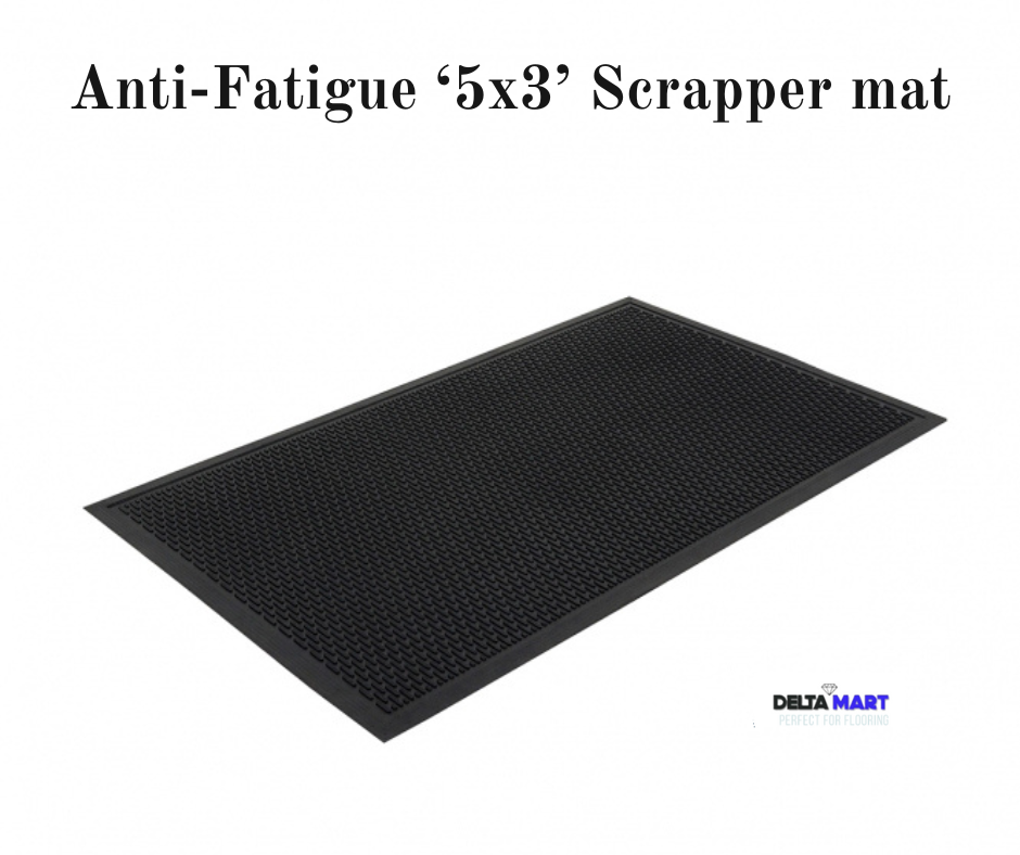 5ft x 3ft x 12mm Heavy Duty Rubber Scraper Mat
