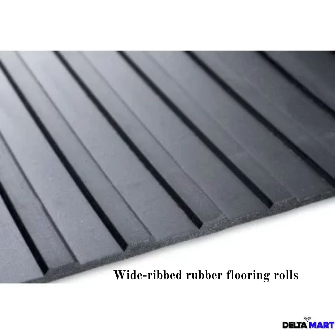 1.2m Wide Ribbed Rubber Flooring Roll 5mm