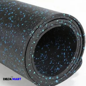 Blue Flake Gym Rubber Flooring Roll 1.2m x 5m x 10mm Heavy Duty Anti Slip Commercial Gym Flooring