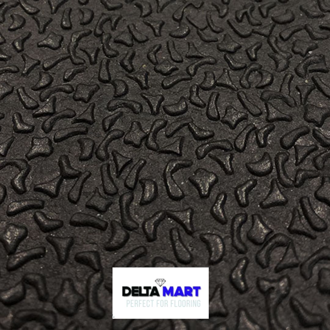 Heavy-duty Rubber Gym Mat with Amoeba anti-slip surface for home and commercial gyms.
