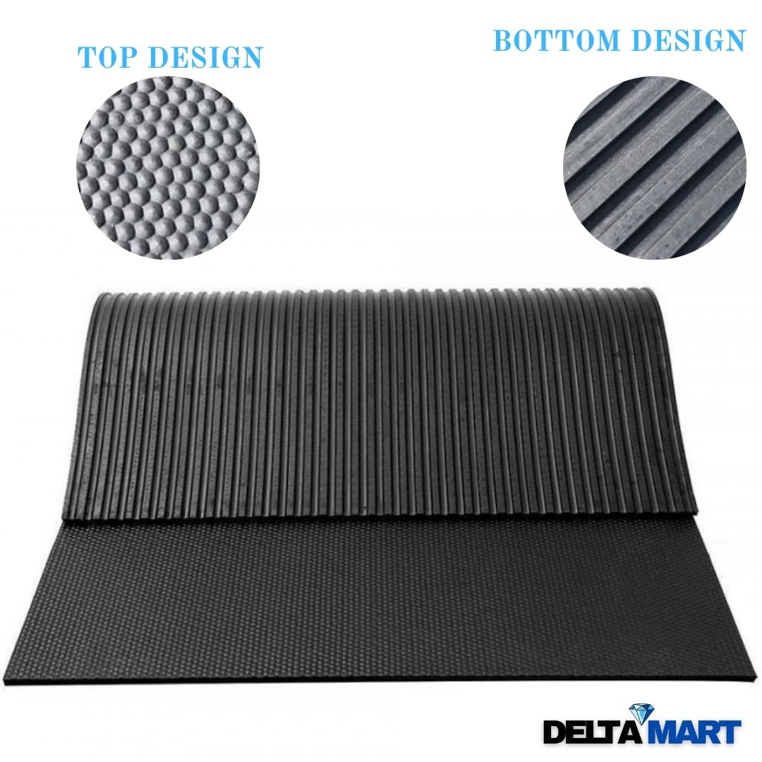 Rubber Gym Mat 6ft x 4ft 12mm Hammer Top Design Heavy Duty Gym Flooring