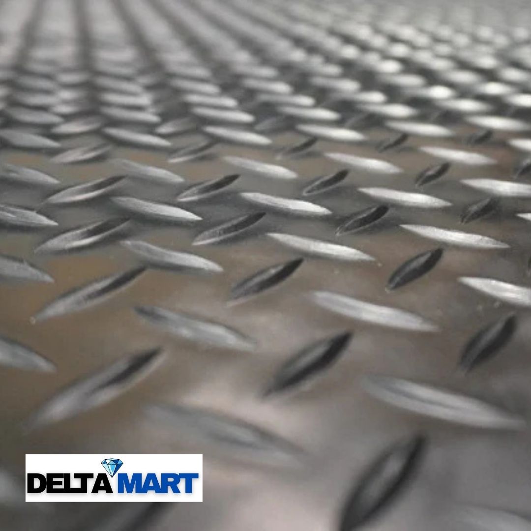 Heavy Duty Rubber Gym Mat 6ft x 4ft Checker Diamond Design