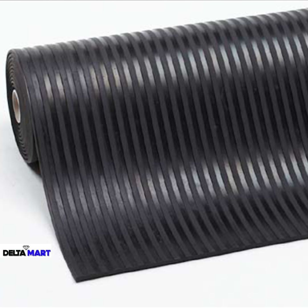 Rolled black corrugated plastic drainage pipe ready for installation