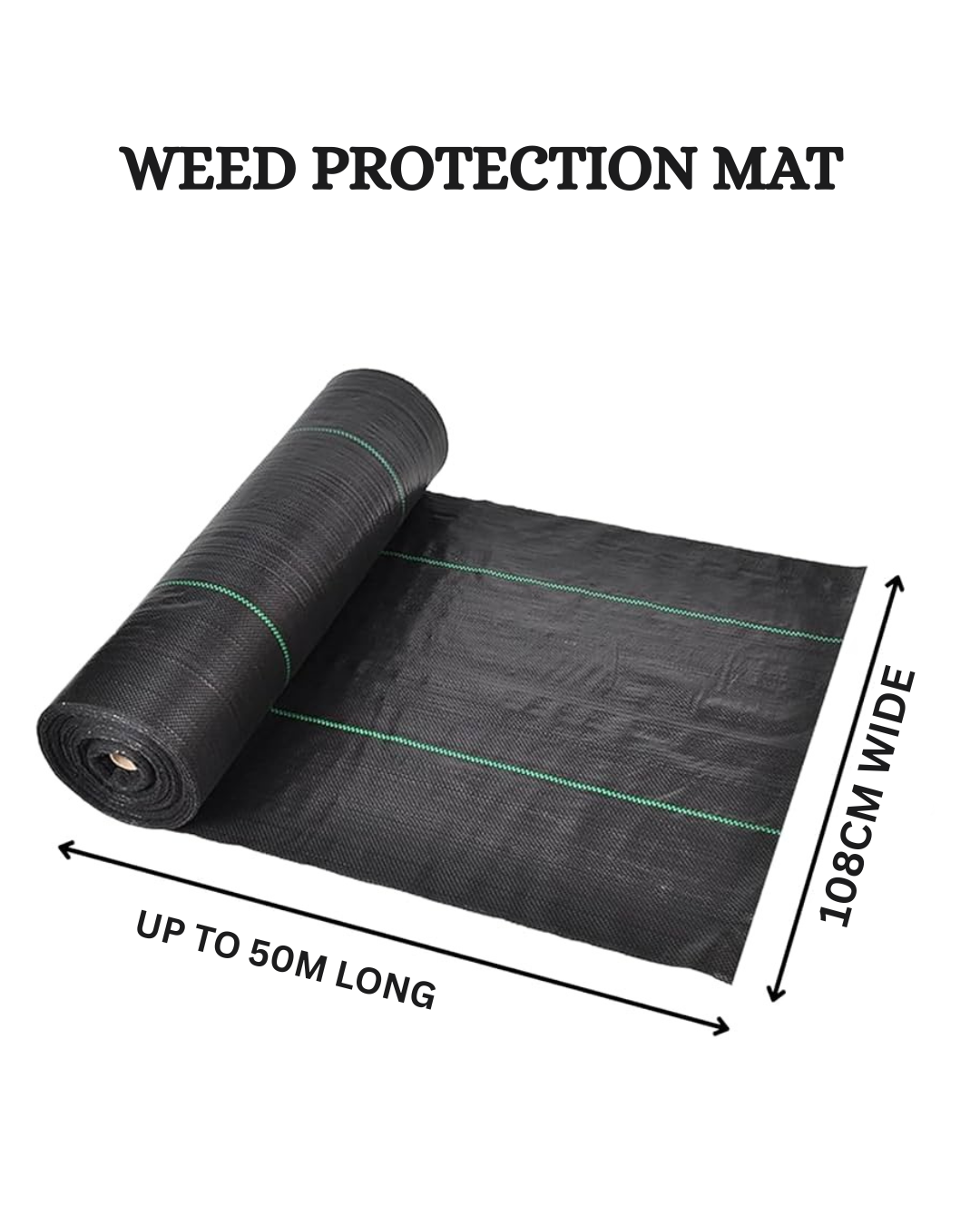 Black 100 GSM Weed Control Membrane Roll