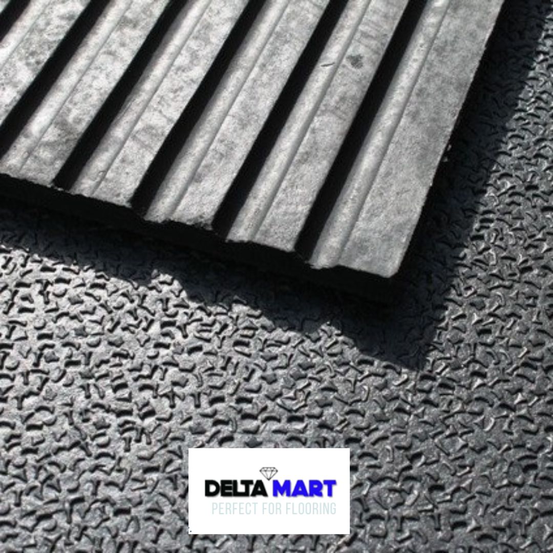 Heavy-duty Rubber Gym Mat with Amoeba anti-slip surface for home and commercial gyms.