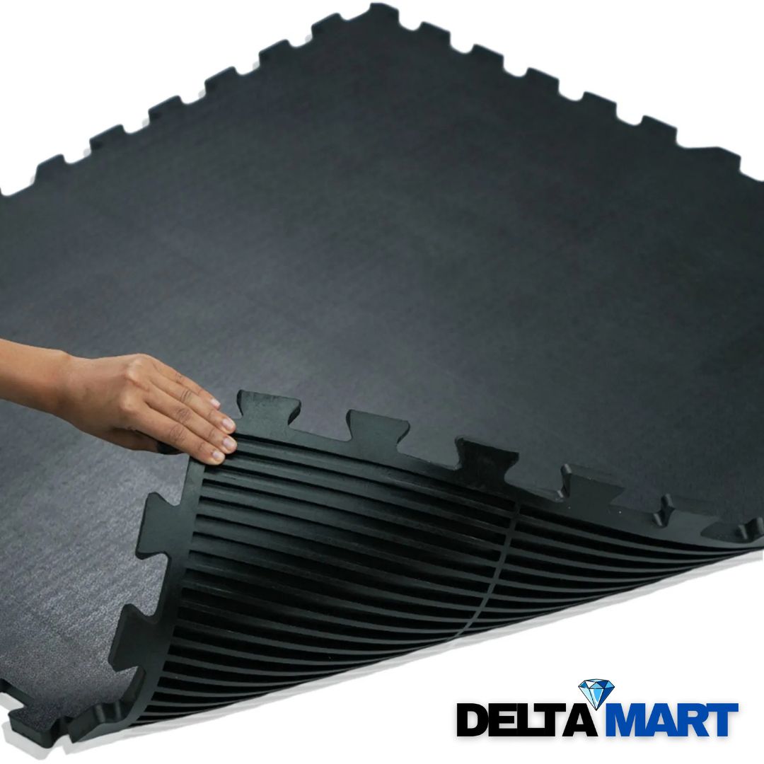 17mm Interlocking Rubber Gym Mat 1m x 1m – Amoebic Top - Image 6