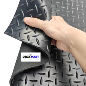 Checker top rubber flooring roll 1.2m wide and 3mm thick