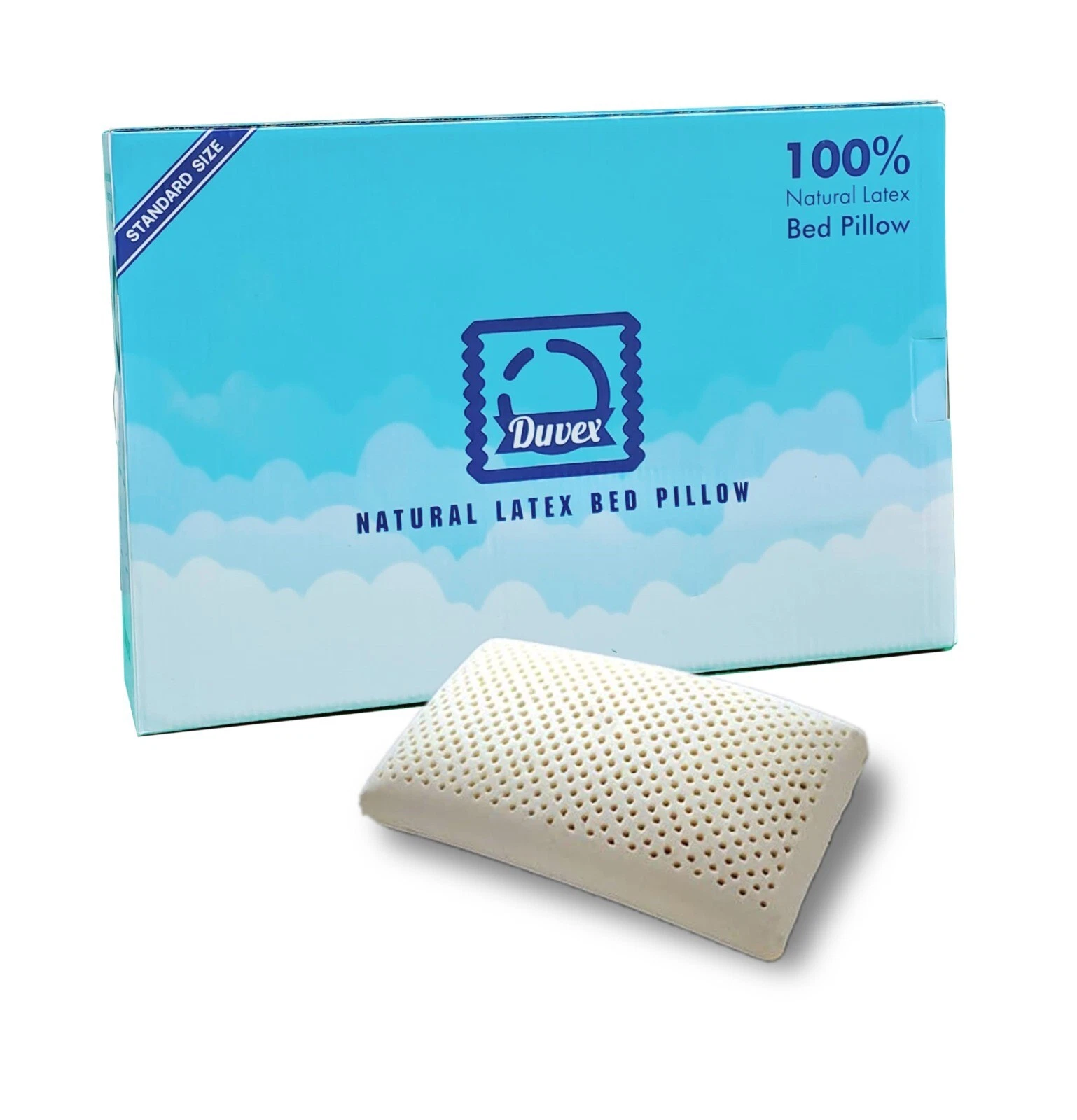 Premium natural latex orthopedic pillow 70x40cm for head and neck support
