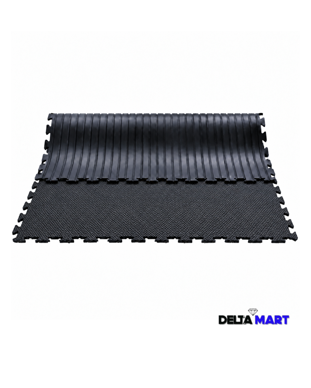18mm heavy-duty interlocking rubber mat with Hammer Top textured surface.