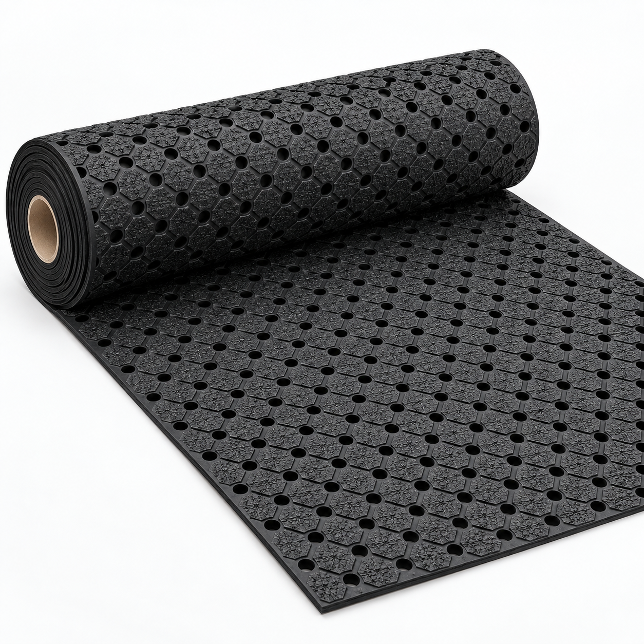 Industrial Rubber Drainage Mat Roll 90cm x 10m x 12mm