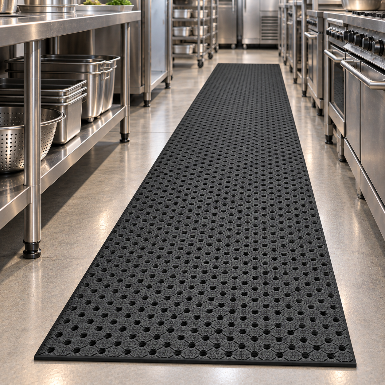 Industrial Rubber Drainage Mat Roll 90cm x 10m x 12mm