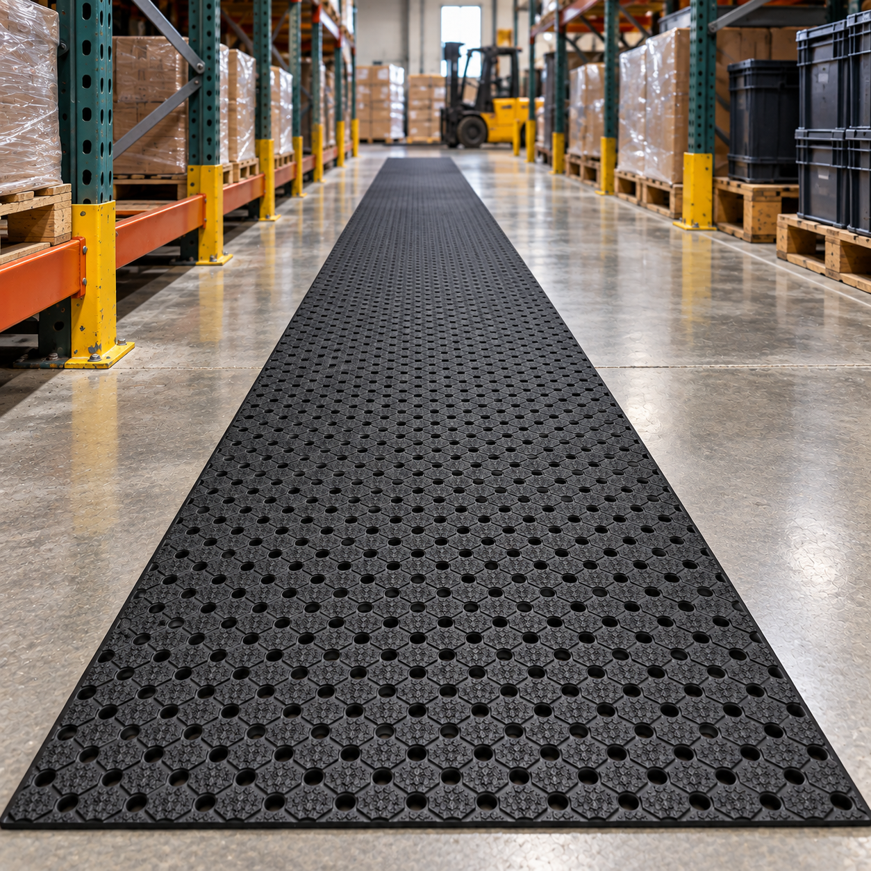 Industrial Rubber Drainage Mat Roll 90cm x 10m x 12mm